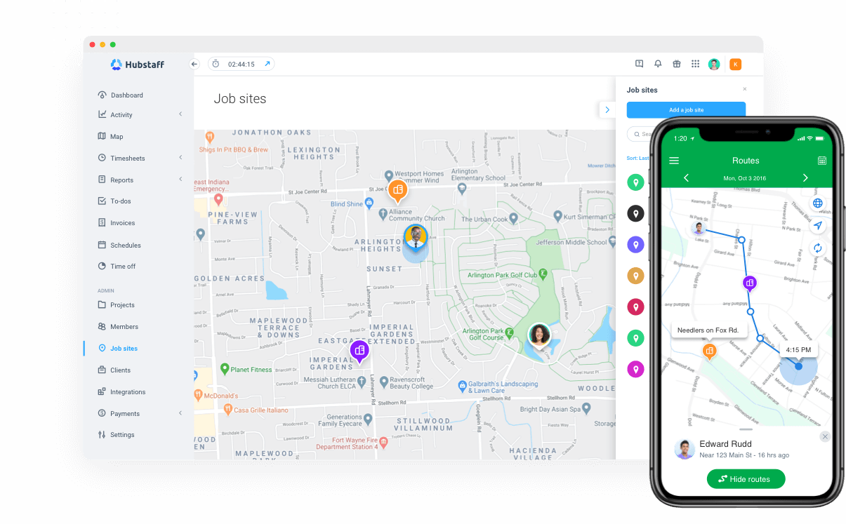 Hubstaff geofenced time tracking