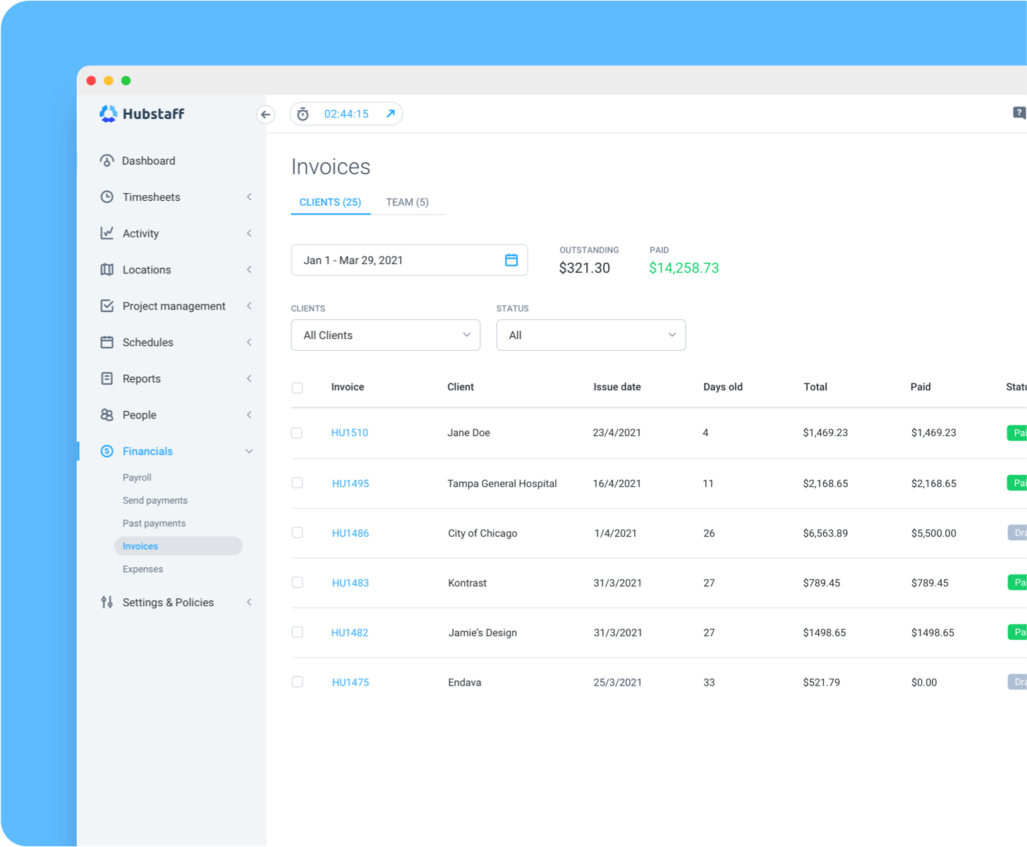 invoicing features